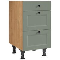 Schubkastenunterschrank Cascada Grün - Eichefarben/Schwarz, MODERN, Holzwerkstoff/Metall (45/87/56cm) - Nobilia