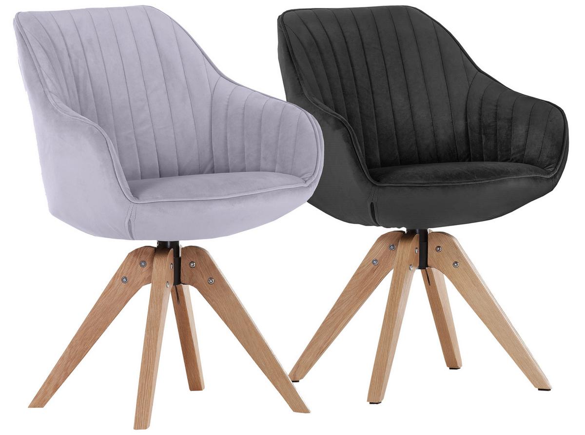 KRZESŁO Z PODŁOKIETNIKAMI CHILL    -HOM IN- - kolor naturalny/jasnoszary, Lifestyle, tkanina/drewno (60/83/65cm) - Hom`in