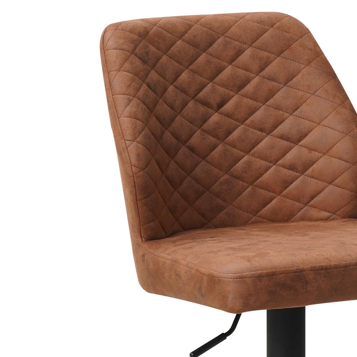 Barhocker-Set Grayson 2er-Set ca. 42x114 cm Cognac - Cognac/Schwarz, KONVENTIONELL, Textil/Metall (42/114/52cm) - MID.YOU