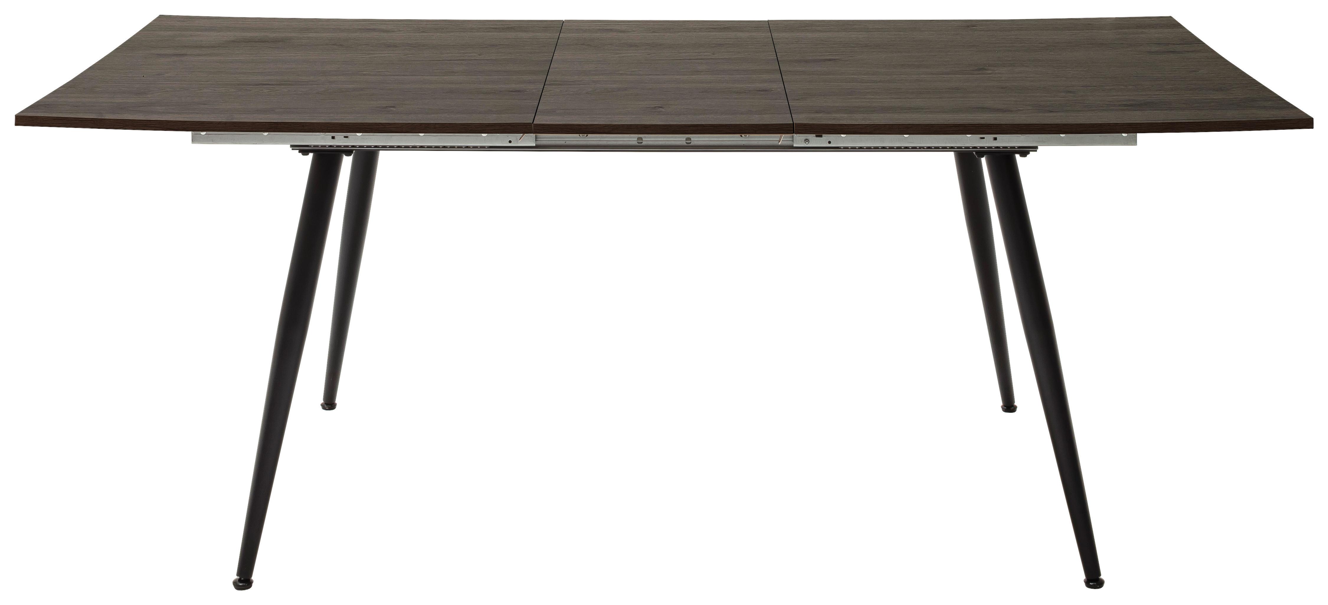 Raztegljiva Jedilna Miza Barbuda, 160-200 X 90 Cm - črna/barve hrasta, Moderno, kovina/leseni material (160-200/90/76cm) - MID.YOU