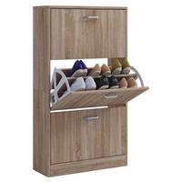 Schuhkipper Sipos L ca.59x105x22cm Eichefarben - Edelstahlfarben/Eichefarben, KONVENTIONELL, Holzwerkstoff/Kunststoff (59/105/22cm) - MID.YOU