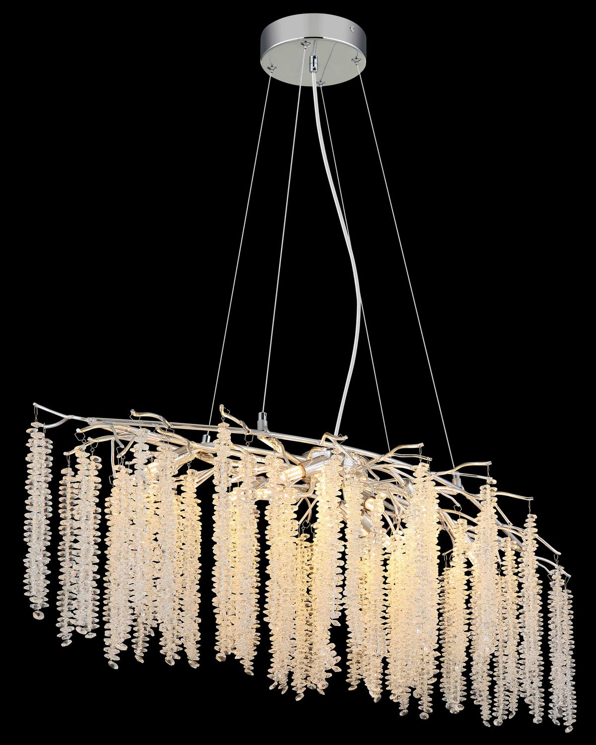 Svjetiljka Viseća Laverne - prozirno/boje kroma, Konvencionalno, metal/plastika (100/40/120cm) - Globo