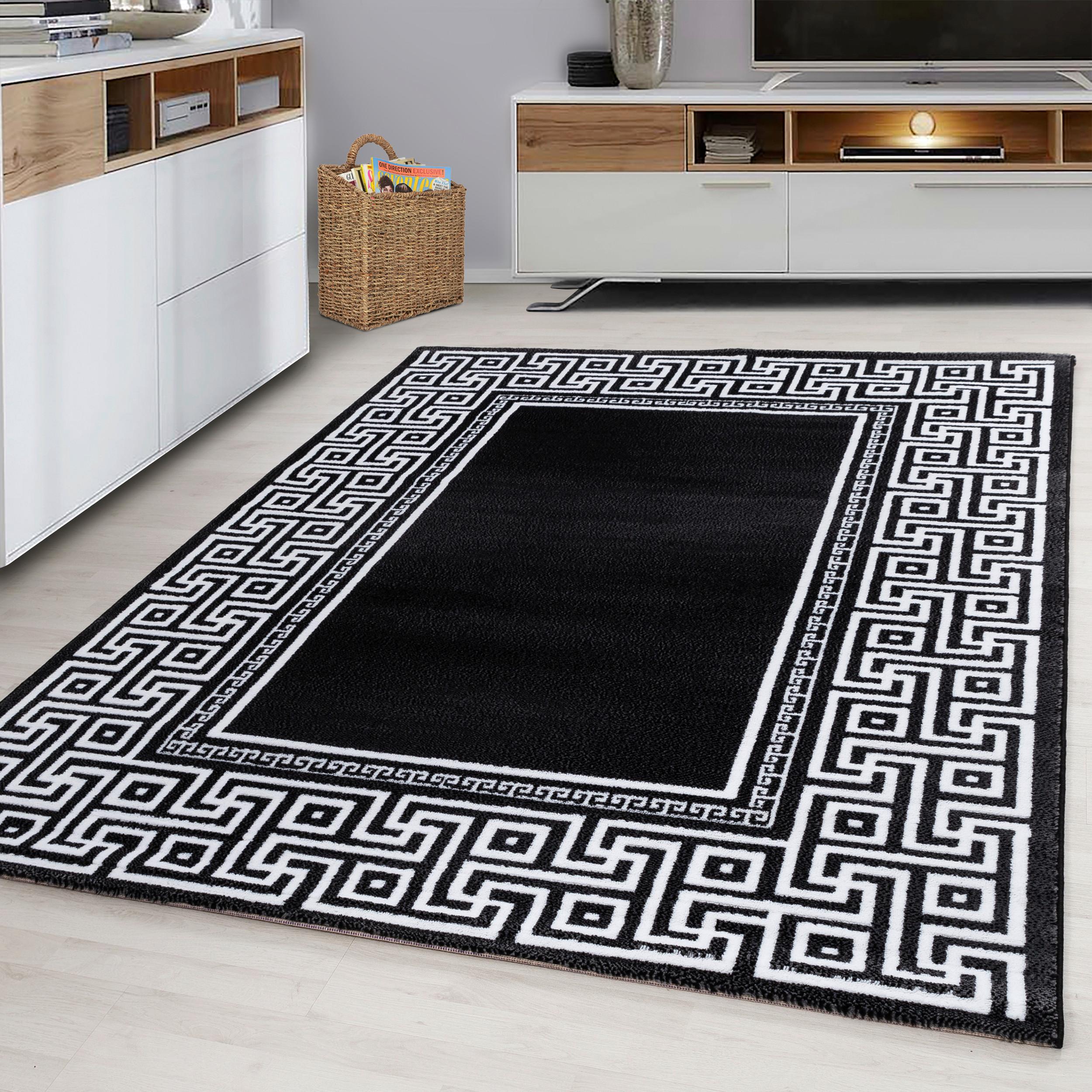 Webteppich Parma Schwarz/Weiß ca. 80x300cm - Schwarz/Weiß, KONVENTIONELL, Textil (80/300cm) - Novel