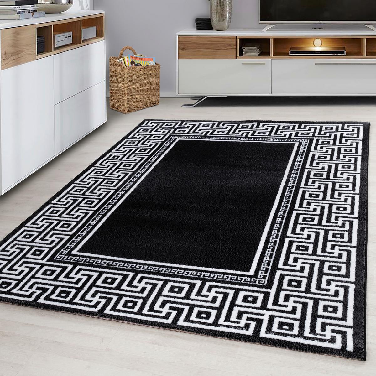 Webteppich Parma Schwarz/Weiß ca. 80x300cm - Schwarz/Weiß, KONVENTIONELL, Textil (80/300cm) - Novel