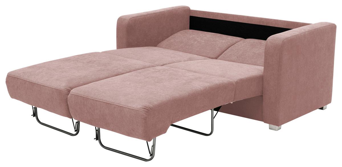 Schlafsofa Mia Rosa Mikrofaser - Chromfarben/Altrosa, Design, Kunststoff/Textil (159/88/87cm) - Livetastic