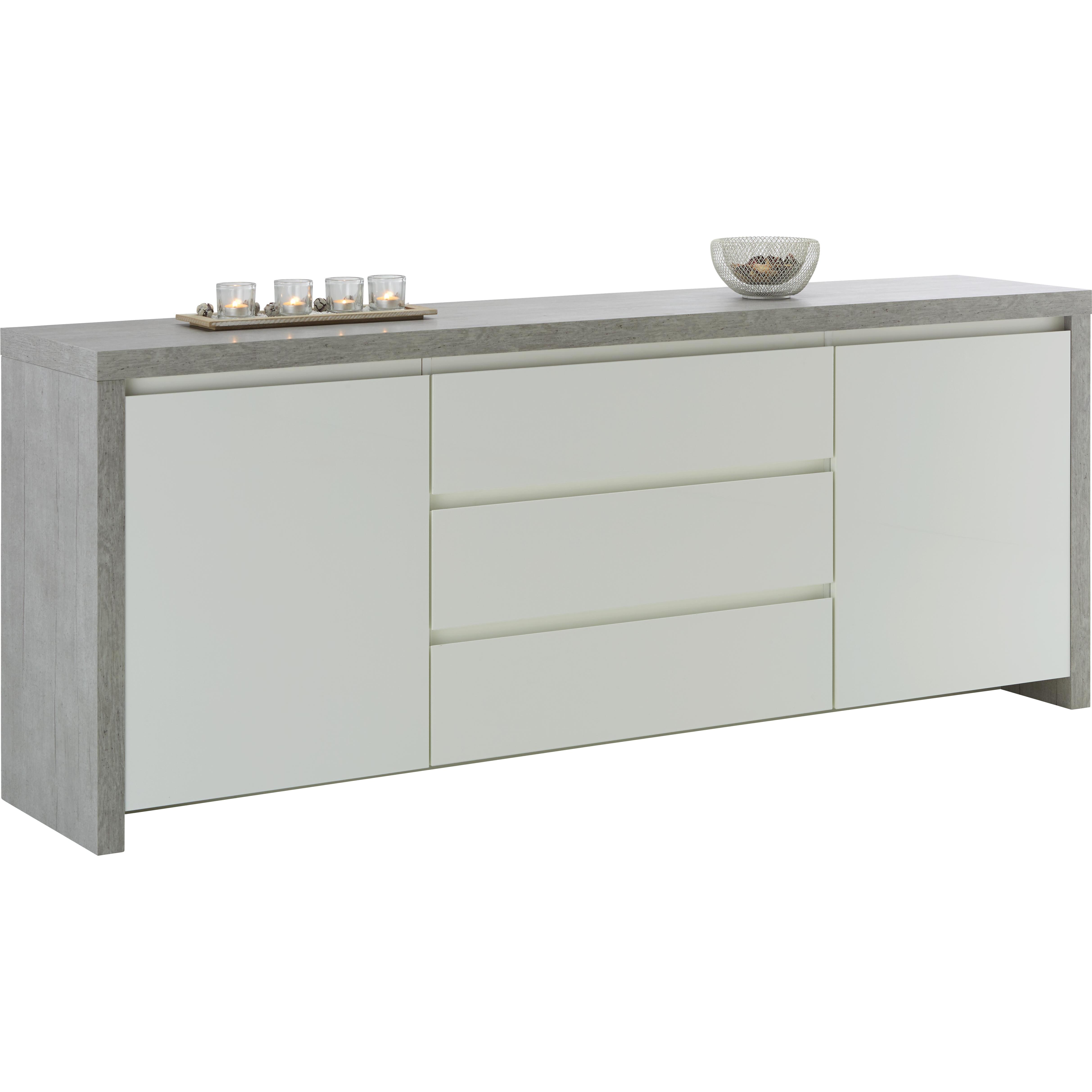 Sideboard in Weiß Hochglanz/Betonoptik online kaufen mömax