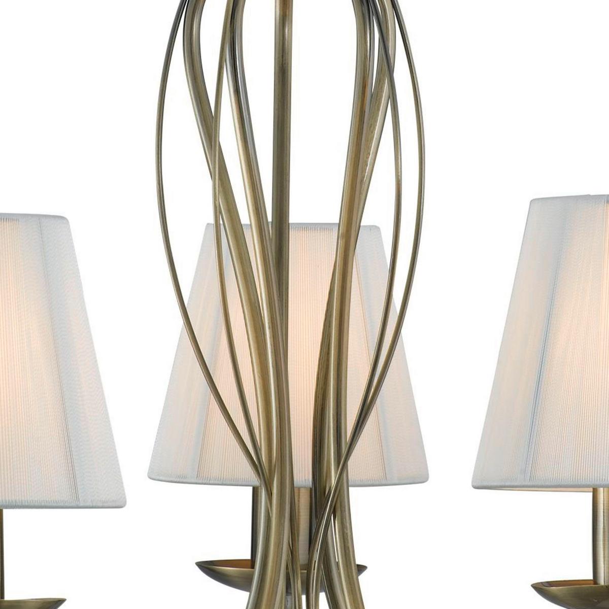 Csillár 9825-5ab Andretti - krémszínű/sárgarézszínű, Konventionell, textil/fém (51/100cm)