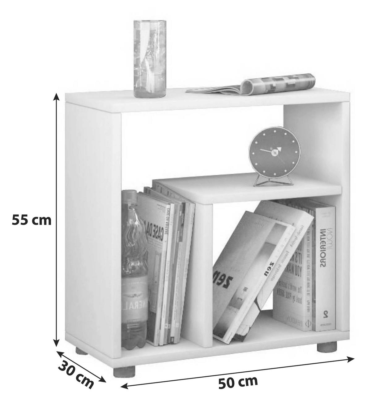 Beistelltisch Zeito ca.50x30x55cm Weiß - Schwarz/Weiß, Basics, Holzwerkstoff (50/30/55cm) - MID.YOU