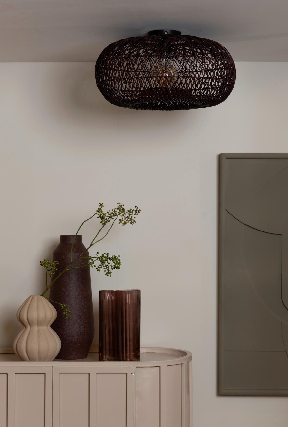 Stropna Svetilka Arizona, Bordo, Bambus - bordo, Basics, naravni materiali (50/23cm) - Good & Mojo