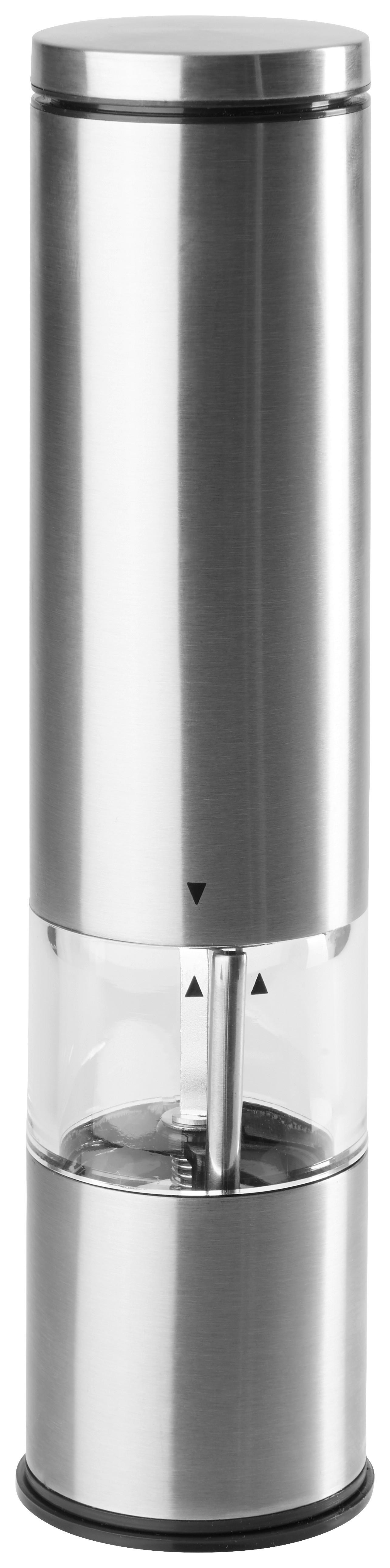 MŁYNEK ELEKTRYCZNY SÓL/PIEPRZ DH-13B - kolor srebrny/przejrzysty, Basics, tworzywo sztuczne/metal (5,2/22cm) - Homeware Profession.