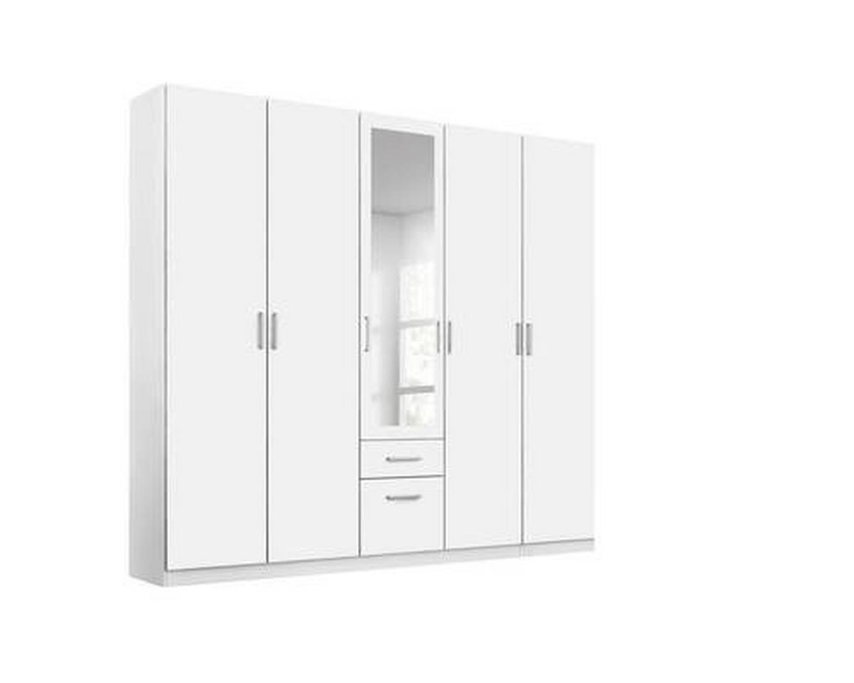 Drehtürenschrank Bingen Weiß - Alufarben/Weiß, MODERN, Holzwerkstoff/Kunststoff (226/229/54cm) - Rauch Möbel