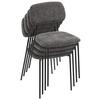 STOL LARA - grå/svart, Modern, metall/textil (44/78,5/49cm) - Mömax