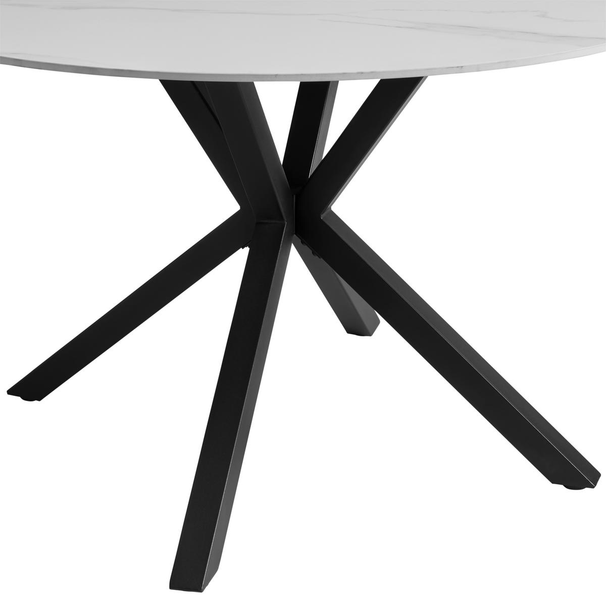 Jedilna Miza Birmingham, Keramika, Bela, Ø 118cm - črna/bela, Trendi, kovina/keramika (118/76/118cm) - MID.YOU