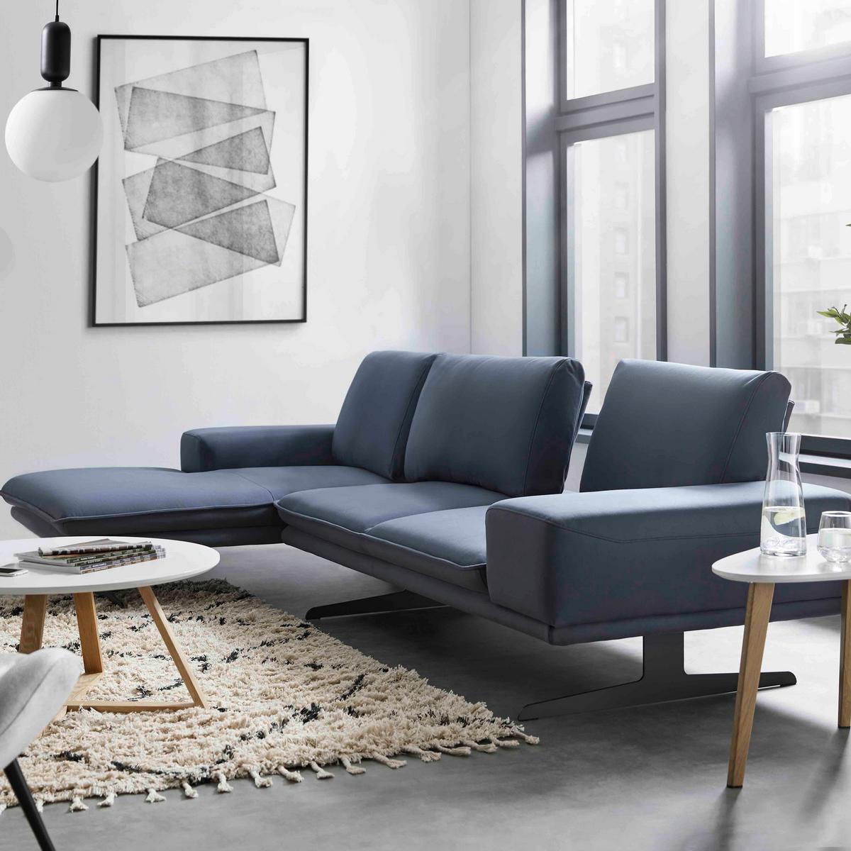 Sedežna Garnitura Larissa, Oblika L - siva/črna, Moderno, kovina/tekstil (290/82/160cm) - Bessagi Home