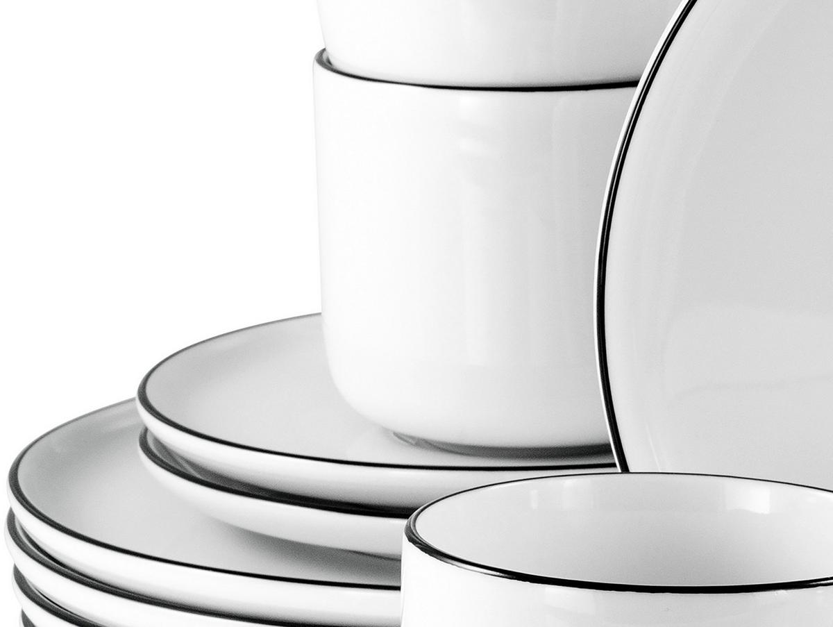 Kavni Servis Chef Collection, 18-Delni - črna/bela, Basics, keramika - Creatable