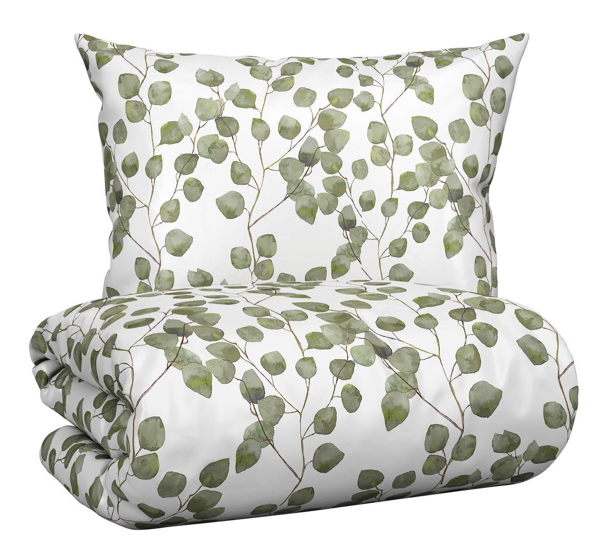 Bettwäsche Bio-Sophia Design Grün/Weiß ca. 140x200cm - Weiß/Grün, Natur, Textil (140/200cm) - ecoTree