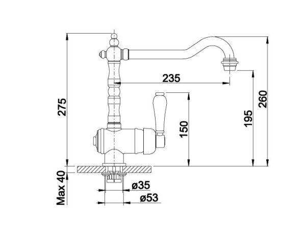 ARMATURA KUCHENNA TRADON - Modern - Blanco