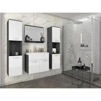 Kopalnica Montreal Xl, Antracit, Bela, 5-Delno - bela/visoki sijaj, Trendi, kovina/leseni material (120cm) - P & B