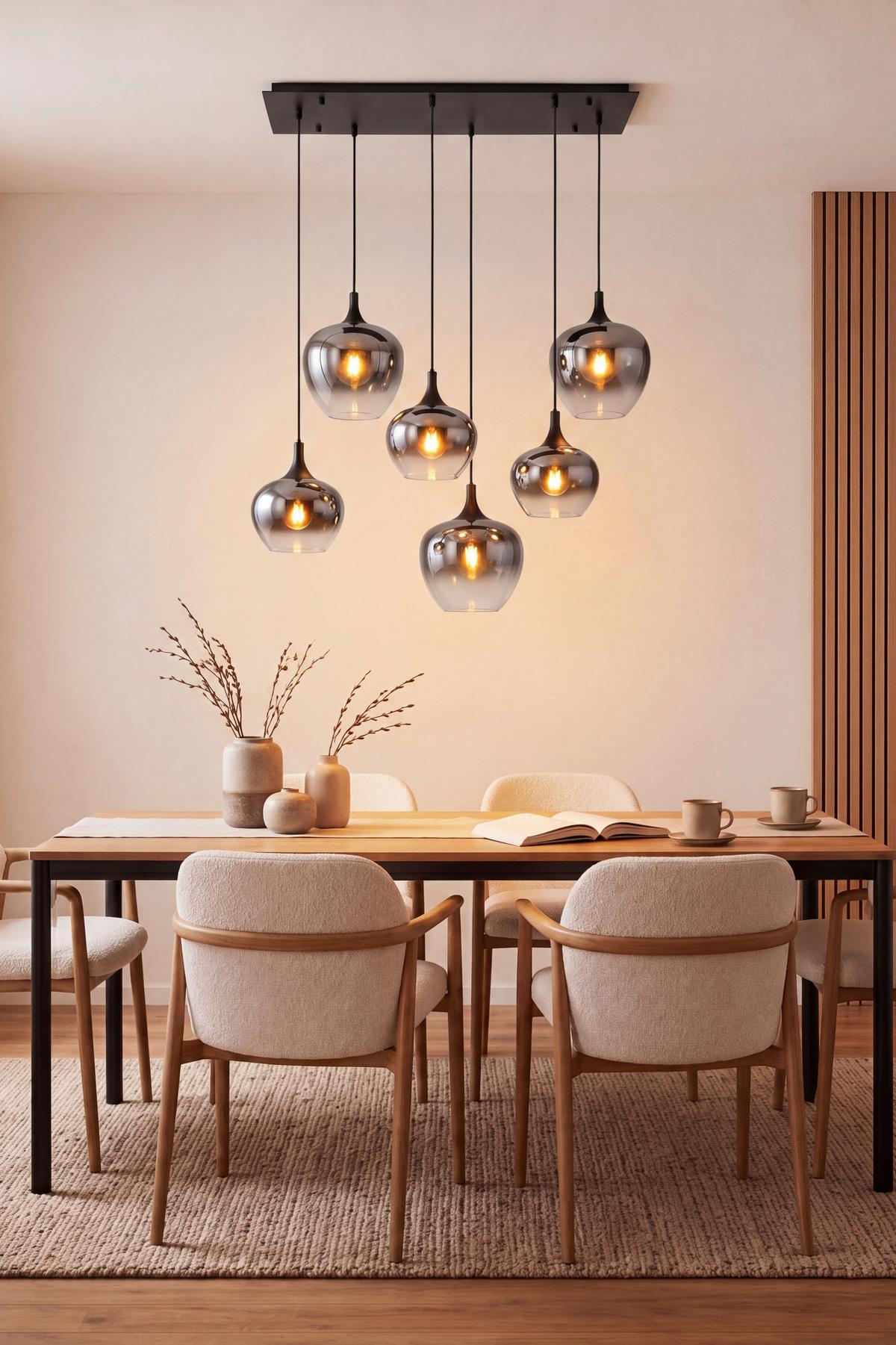 LAMPA WISZĄCA MAJKA - czarny, Design, metal/szkło (100/18/120cm) - Globo