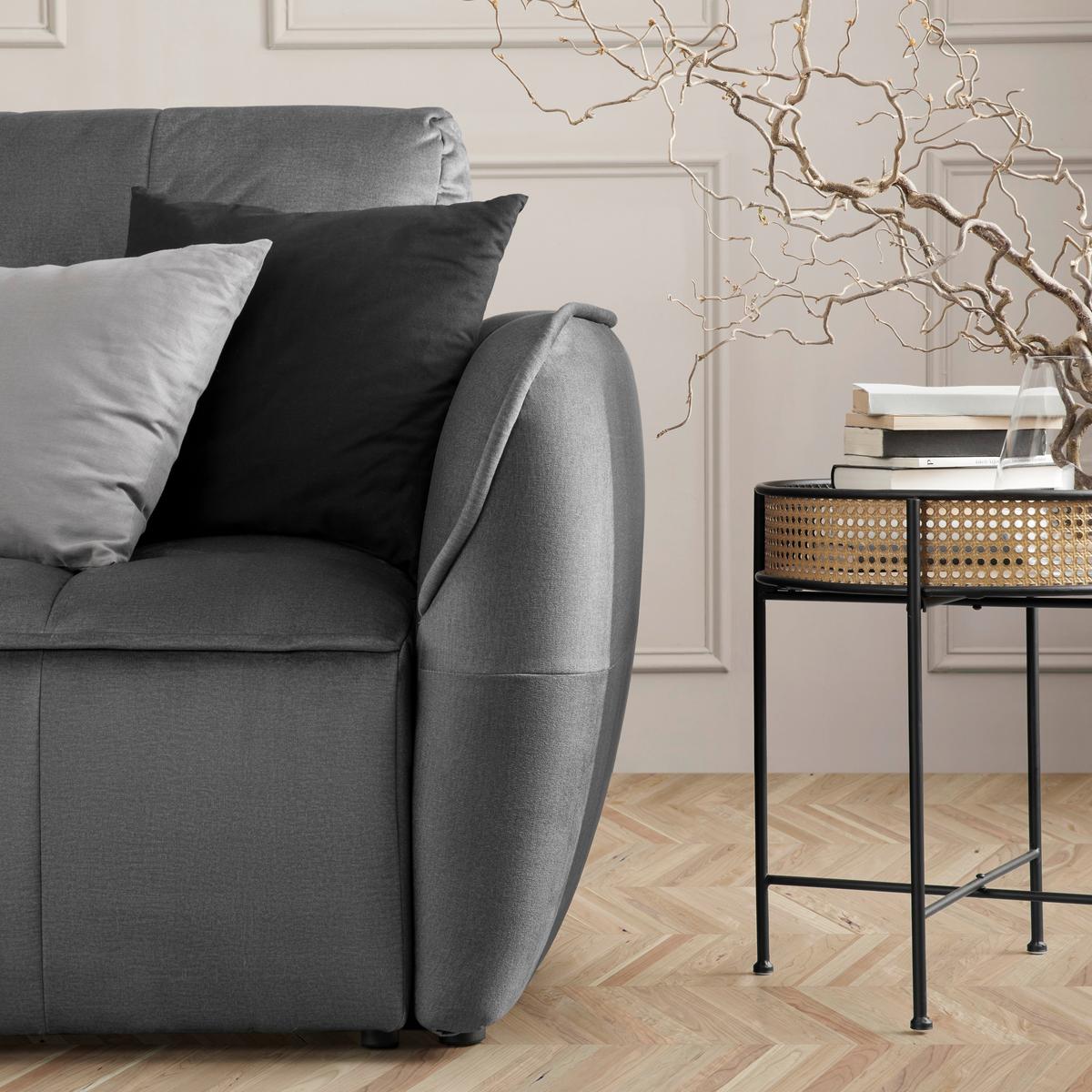 Schlafsofa in Anthrazit - Anthrazit/Schwarz, MODERN, Holz/Holzwerkstoff (243/94/125cm) - Premium Living