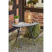 GARTENBEISTELLTISCH 875348 - Multicolor/Schwarz, MODERN, Keramik/Metall (68/41/60cm) - Siena Garden