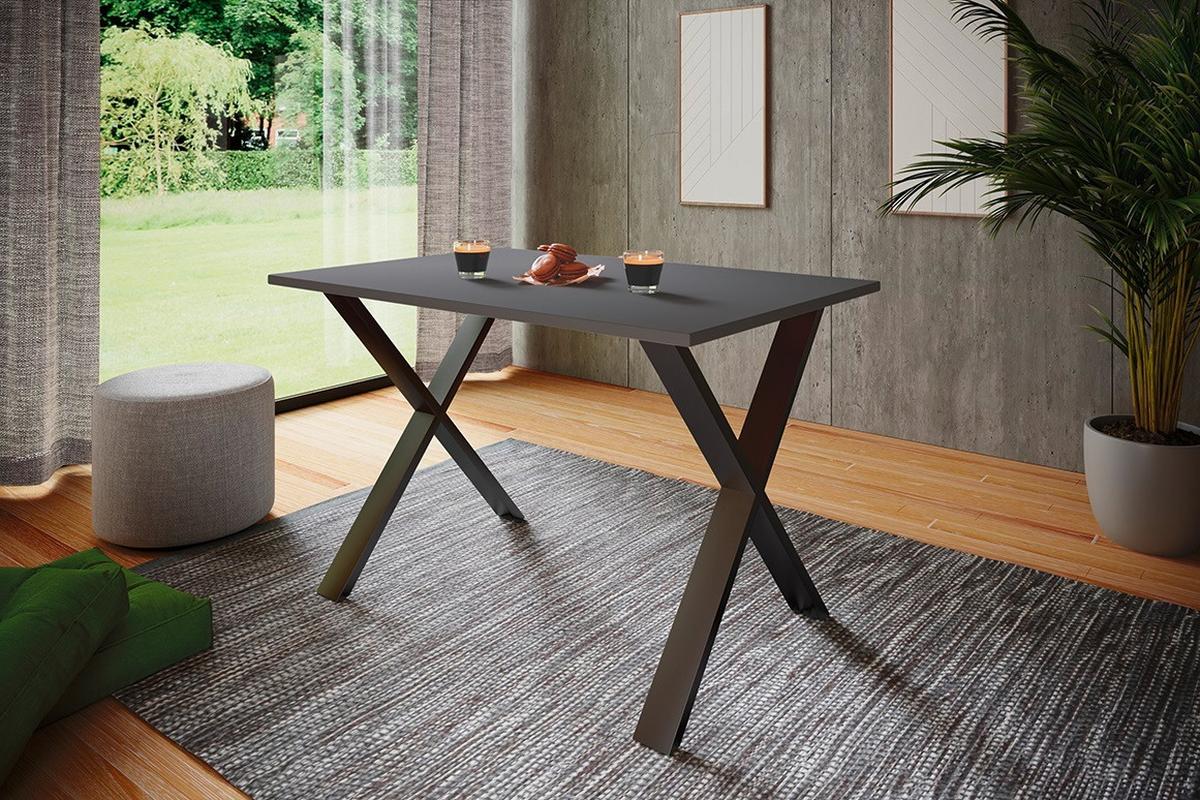 SCHREIBTISCH LONA - Anthrazit/Schwarz, Design (160/76/80cm) - MID.YOU