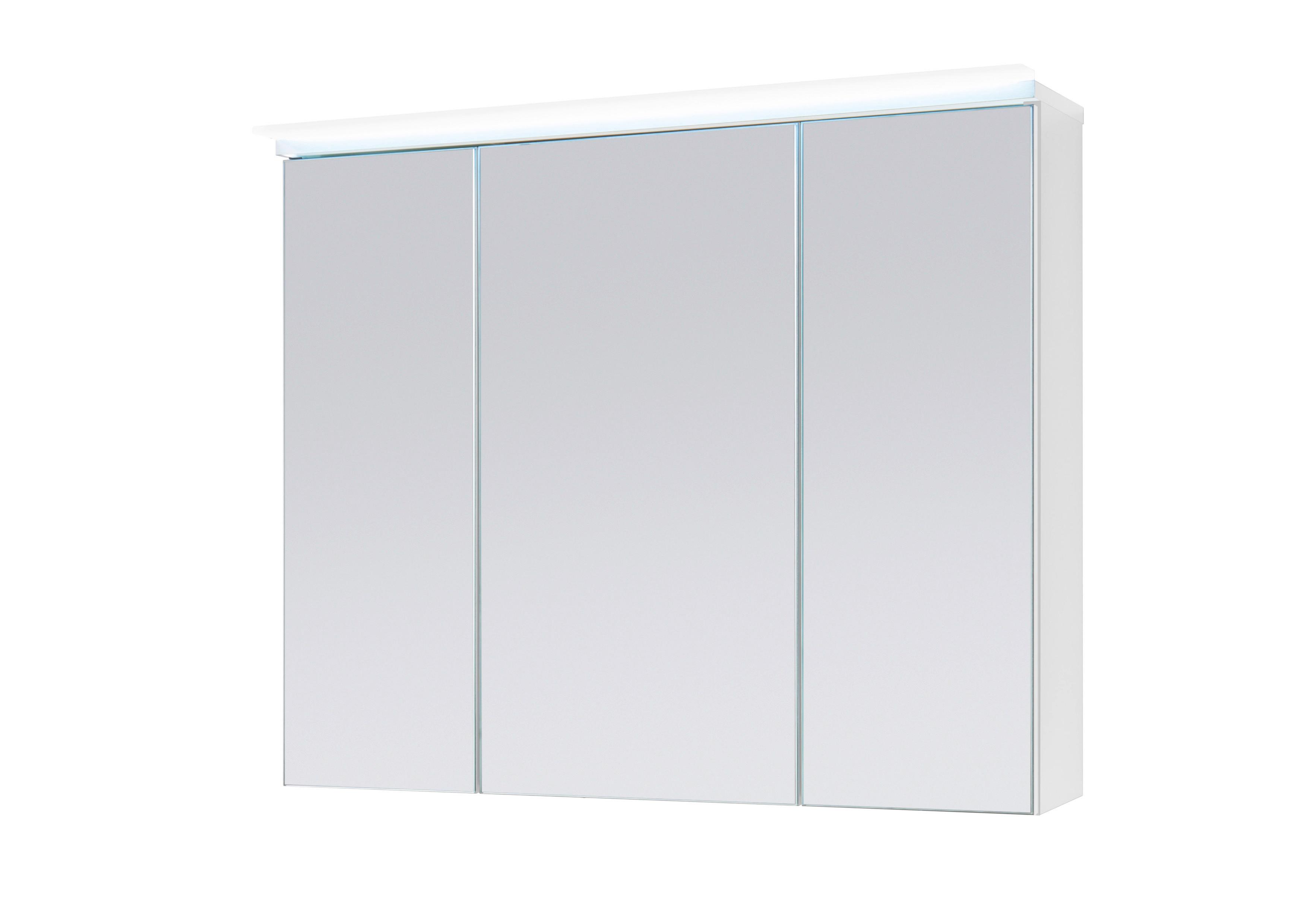 Spiegelschrank Four in Weiss - Weiss, Modern, Glas/Holzwerkstoff (80/68/23cm) - Mömax