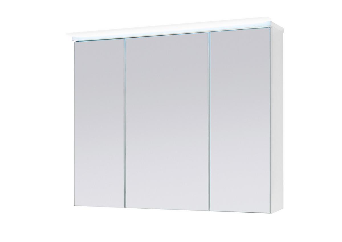 Spiegelschrank Four in Weiss - Weiss, Modern, Glas/Holzwerkstoff (80/68/23cm) - Mömax