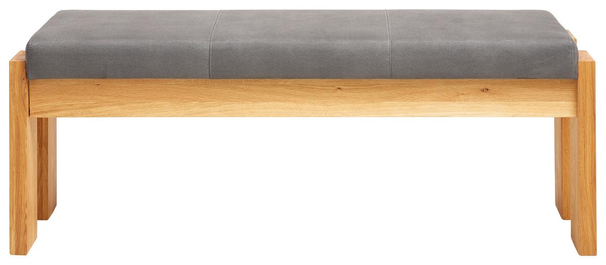 Truhenbank in Eichefarben/Dunkelgrau - Dunkelgrau/Eichefarben, Basics, Holz/Textil (130/45/52cm) - Mömax