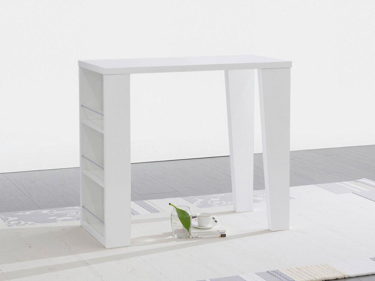 Barska Miza Lyon, Bela, Visoki Sijaj - bela/visoki sijaj, Konvencionalno, kovina/leseni material (120/107/60cm)