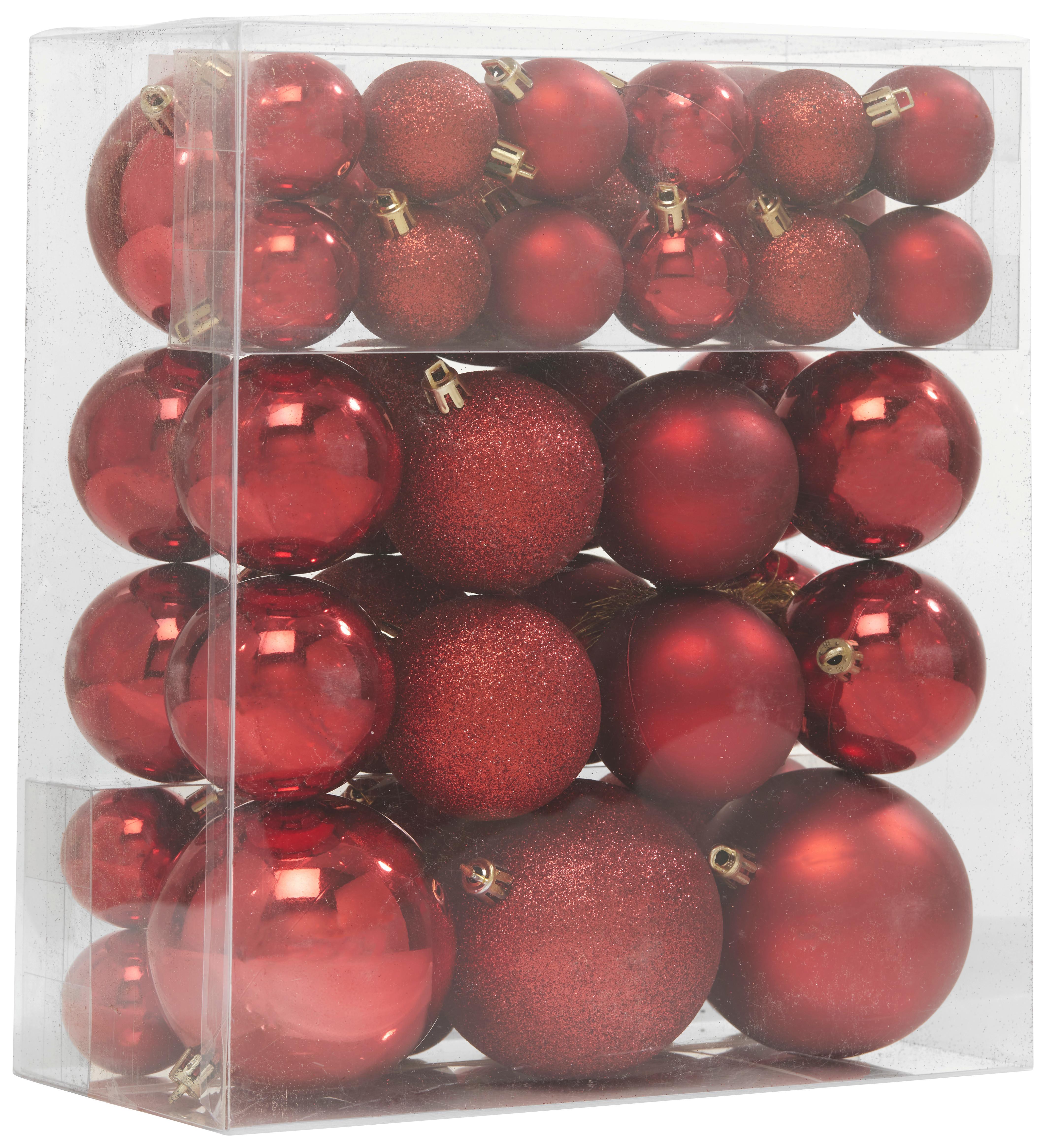 Karácsonyfagömbszett Gabriel - piros, Basics, műanyag - Modern Living