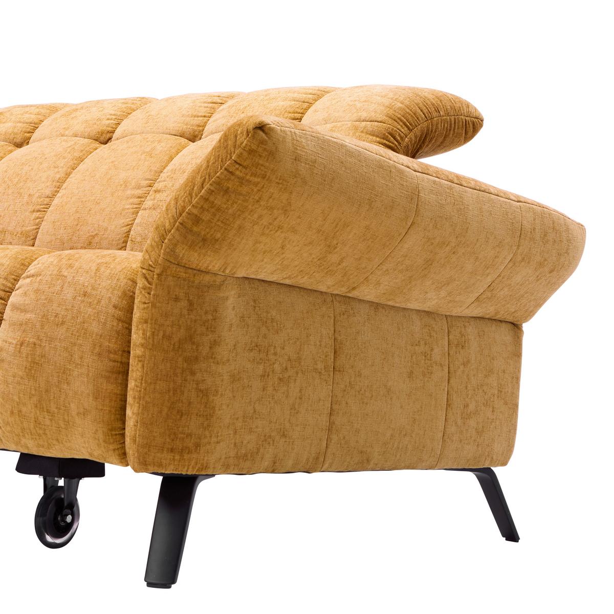 Wohnlandschaft New York Links Bronze ca. 288x87-104x261cm - Schwarz/Bronzefarben, MODERN, Holzwerkstoff/Textil (288/87-104/261cm) - Premium Living