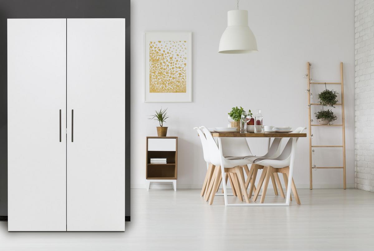 Schrankküche Economy Weiß mit Geräte B: ca. 104 cm - Edelstahlfarben/Weiß, MODERN, Holzwerkstoff/Metall (104/193/67cm) - Respekta
