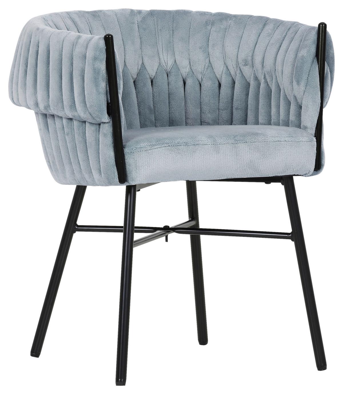 KRZESŁO Z PODŁOKIETNIKAMI TWISTY -BEACH CLUB- - czarny/miętowy, Design, metal/tkanina (65/76/60cm) - Landscape