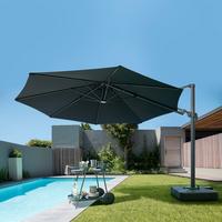 Ampelschirm Arnest in Schwarz - Schwarz, Modern, Kunststoff/Textil (350/270/350cm) - Premium Living