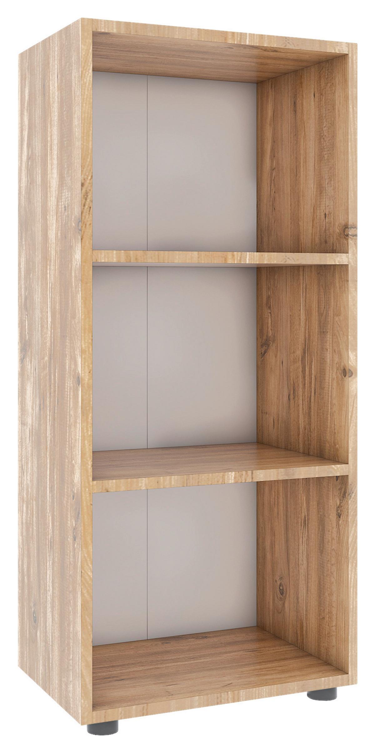 Regal Ulas 3, Hrast - črna/medeni hrast, Moderno, umetna masa/leseni material (49/108/32cm) - MID.YOU