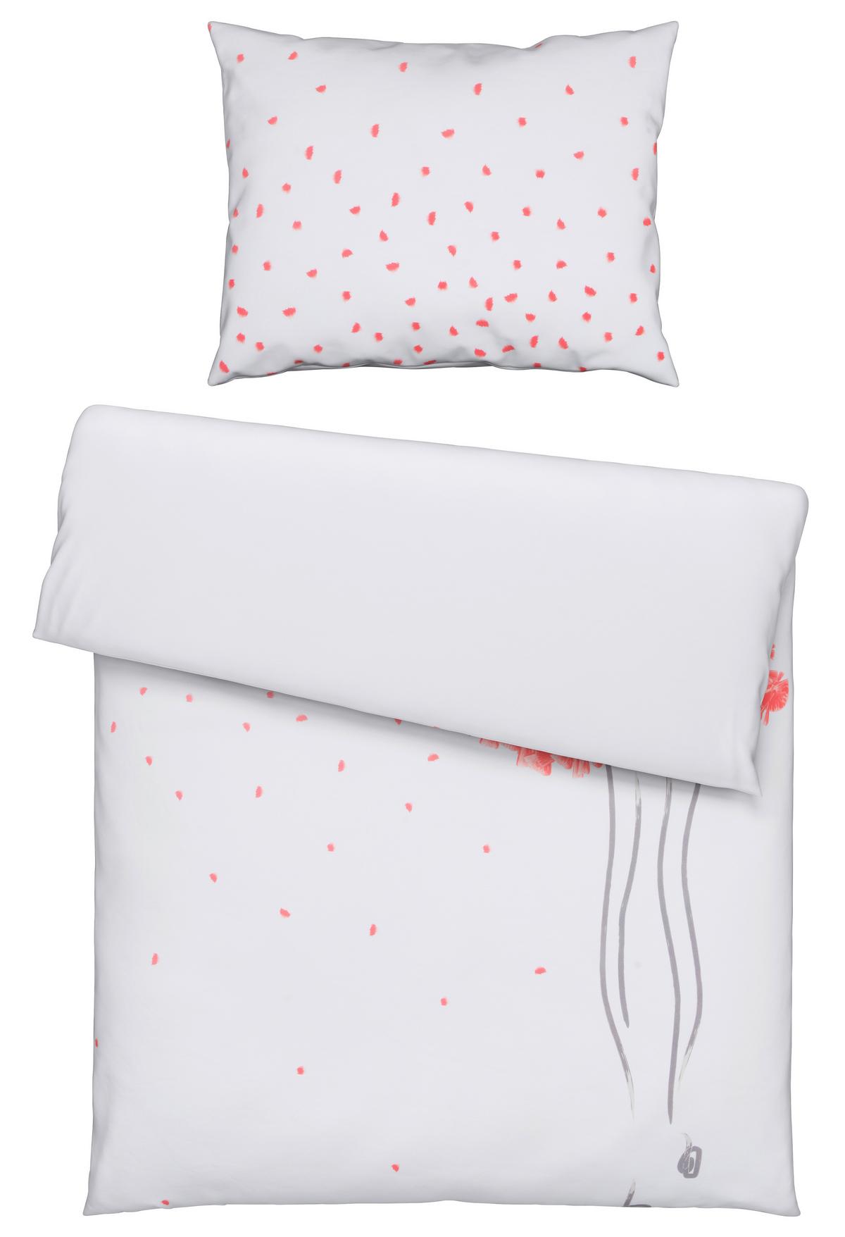 POŚCIEL DWUSTRONNA OPHELIA - różowy/biały, Romantik / Landhaus, tkanina (135/200cm) - Bessagi Home