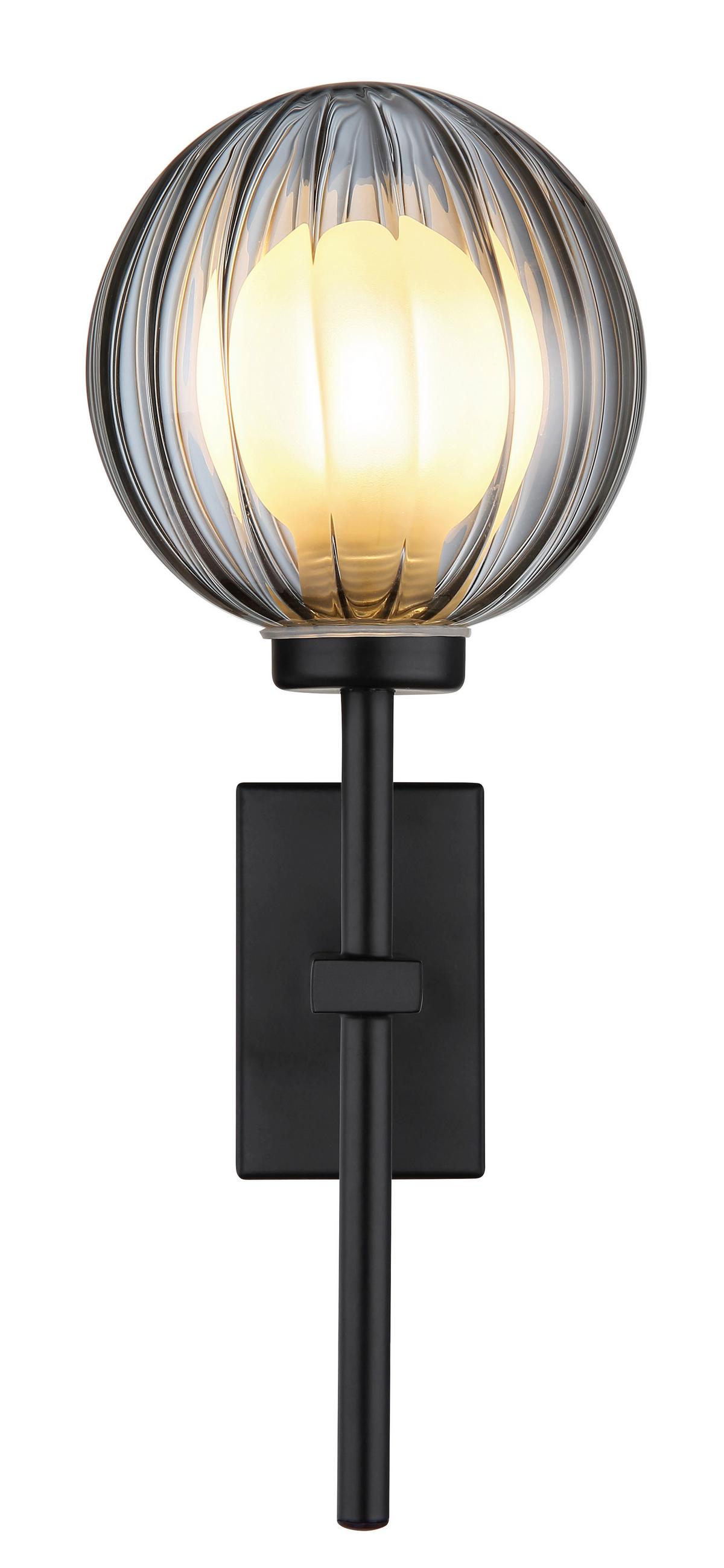 BADEZIMMER-WANDLEUCHTE 41928W - Schwarz, Design, Glas/Metall (26/10/14,1cm) - Globo