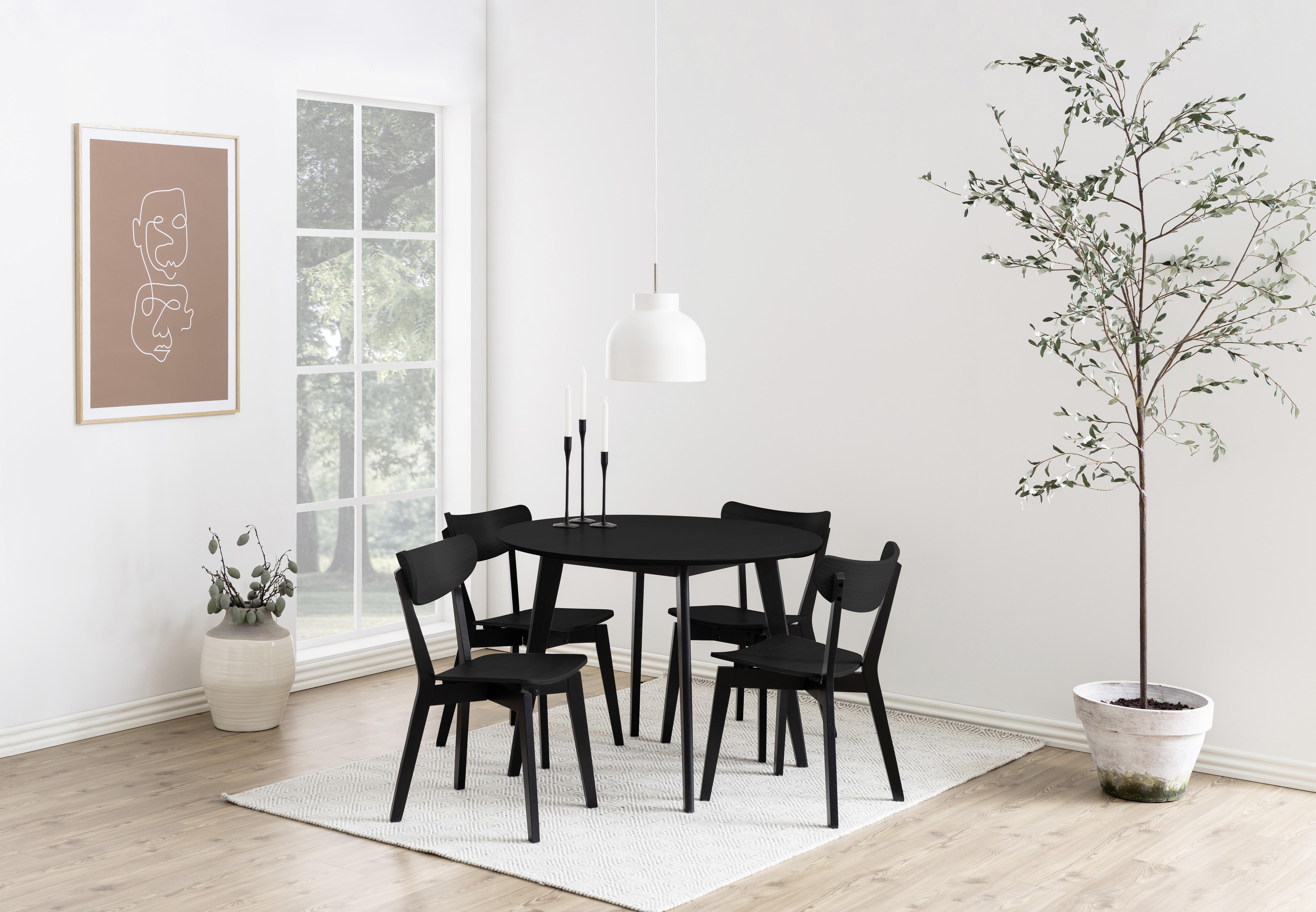 Étkezőasztal Roxby - fekete, Modern, fa (105/105/76cm) - MID.YOU