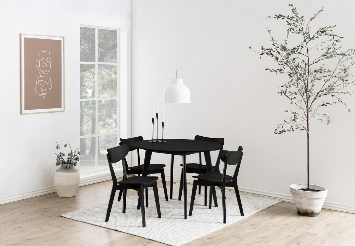 Étkezőasztal Roxby - fekete, Modern, fa (105/105/76cm) - MID.YOU