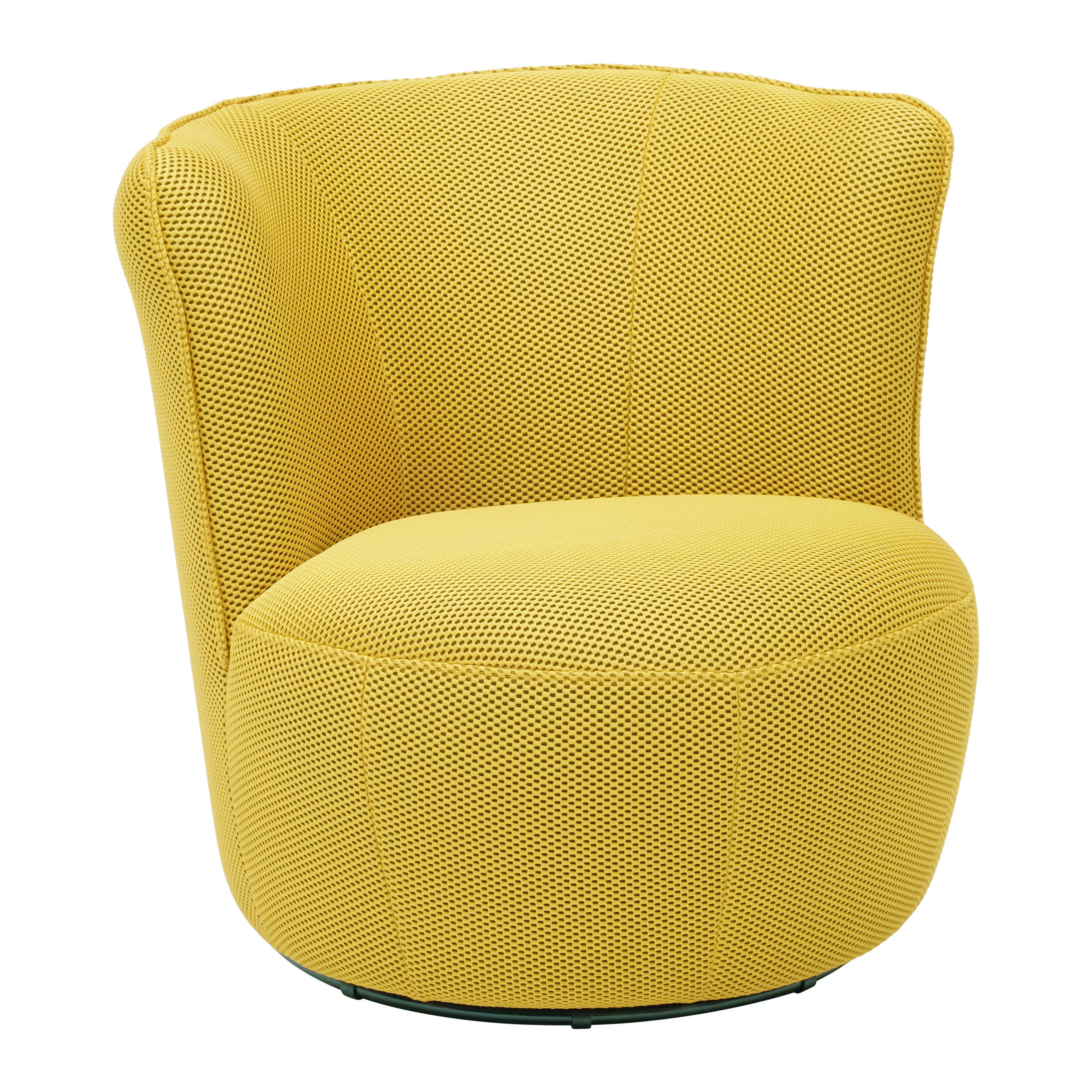 Drehsessel Jasima Mesh Hellgelb - Gelb, MODERN, Textil/Metall (77/81/85cm) - Mömax