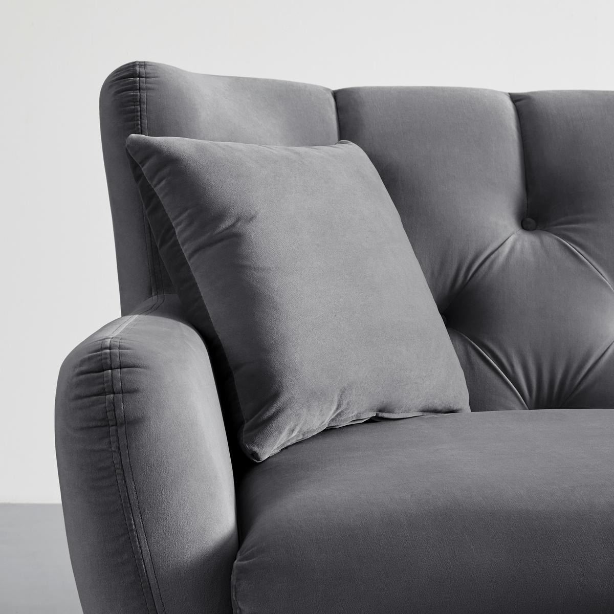 Bigsofa Liliana Dunkelgrau Samt - Dunkelgrau/Roségold, MODERN, Holz/Textil (227/95/93cm) - Bessagi Home