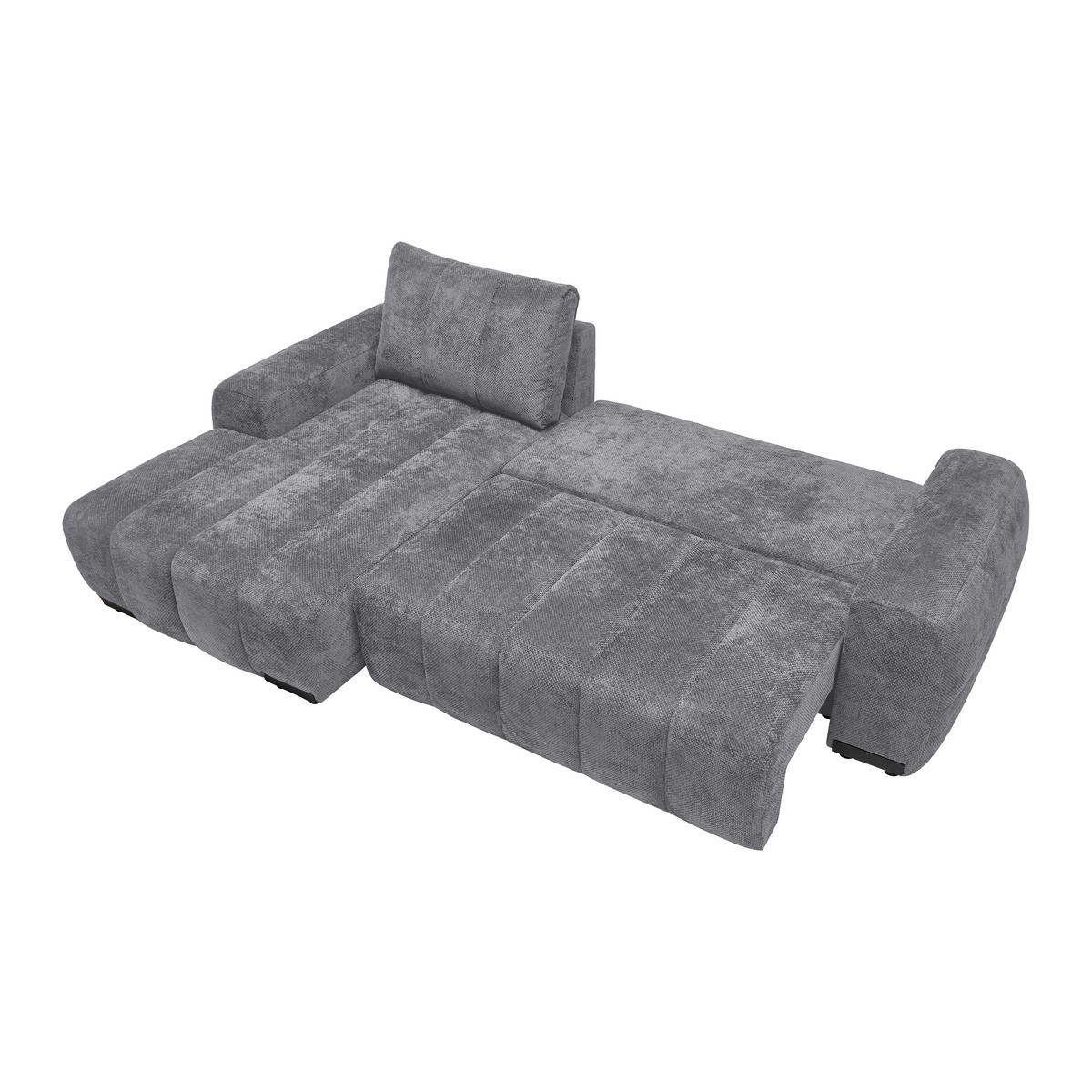 Wohnlandschaft Bolonia Grau - Schwarz Hochglanz/Grau, MODERN, Textil/Metall (166/93/273cm) - Mömax