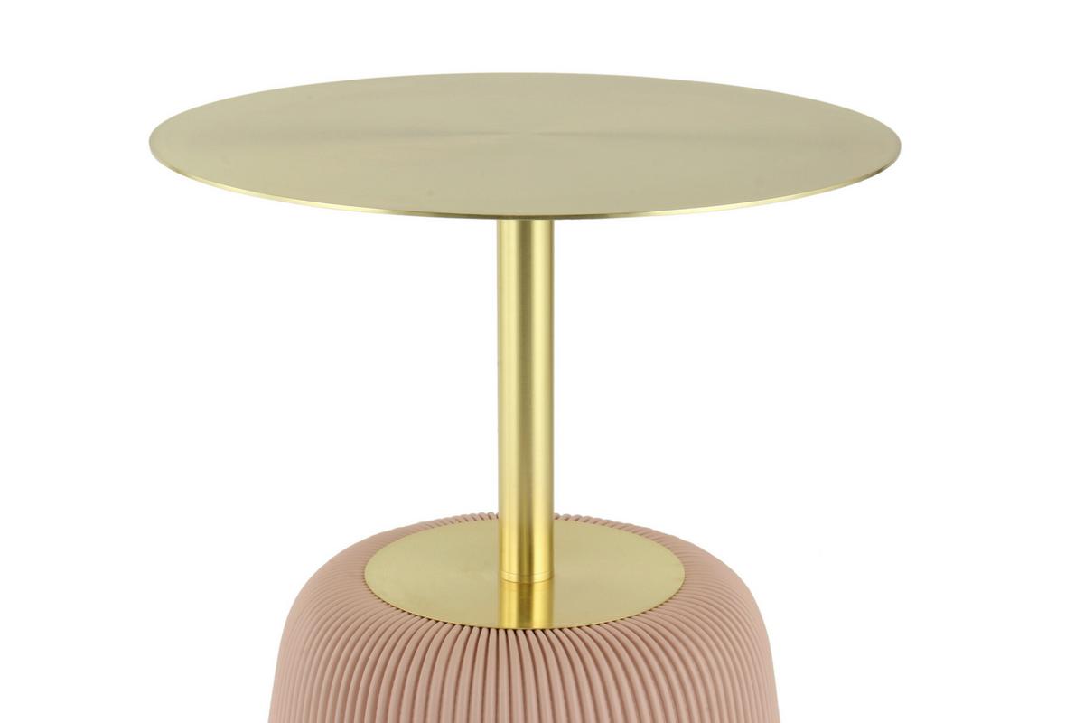 BEISTELLTISCH JOKAI 325 ROSA - Goldfarben/Rosa, Design, Holzwerkstoff/Textil (40/55cm) - Kayoom