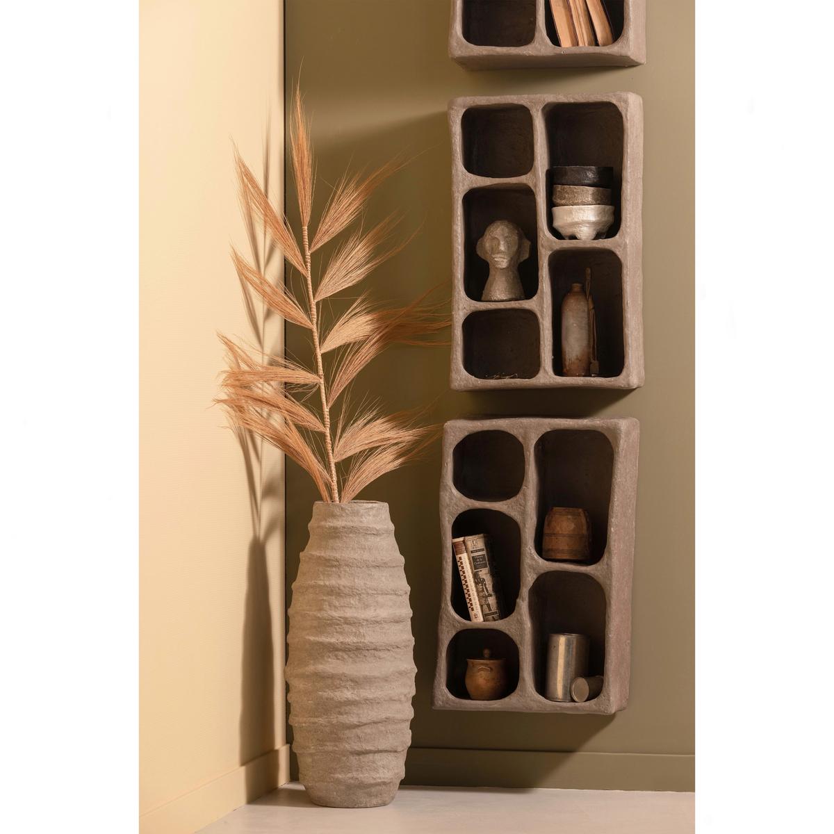 Wandregal Clay Grau - Grau, Design, Papier (45/70/23cm) - Livetastic