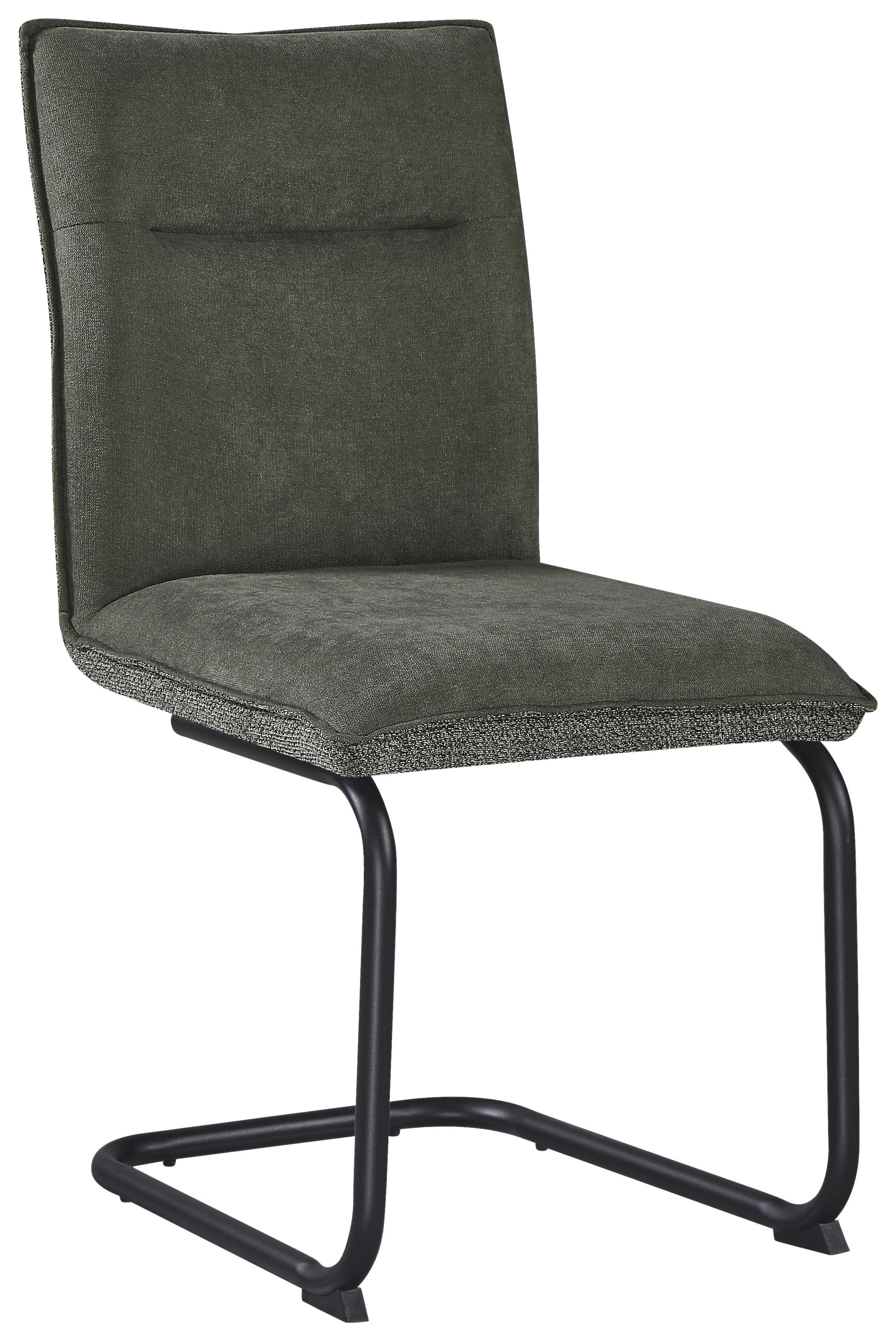 Stuhl Nova Grün - Schwarz/Grün, MODERN, Textil/Metall (47/90/61cm) - Premium Living