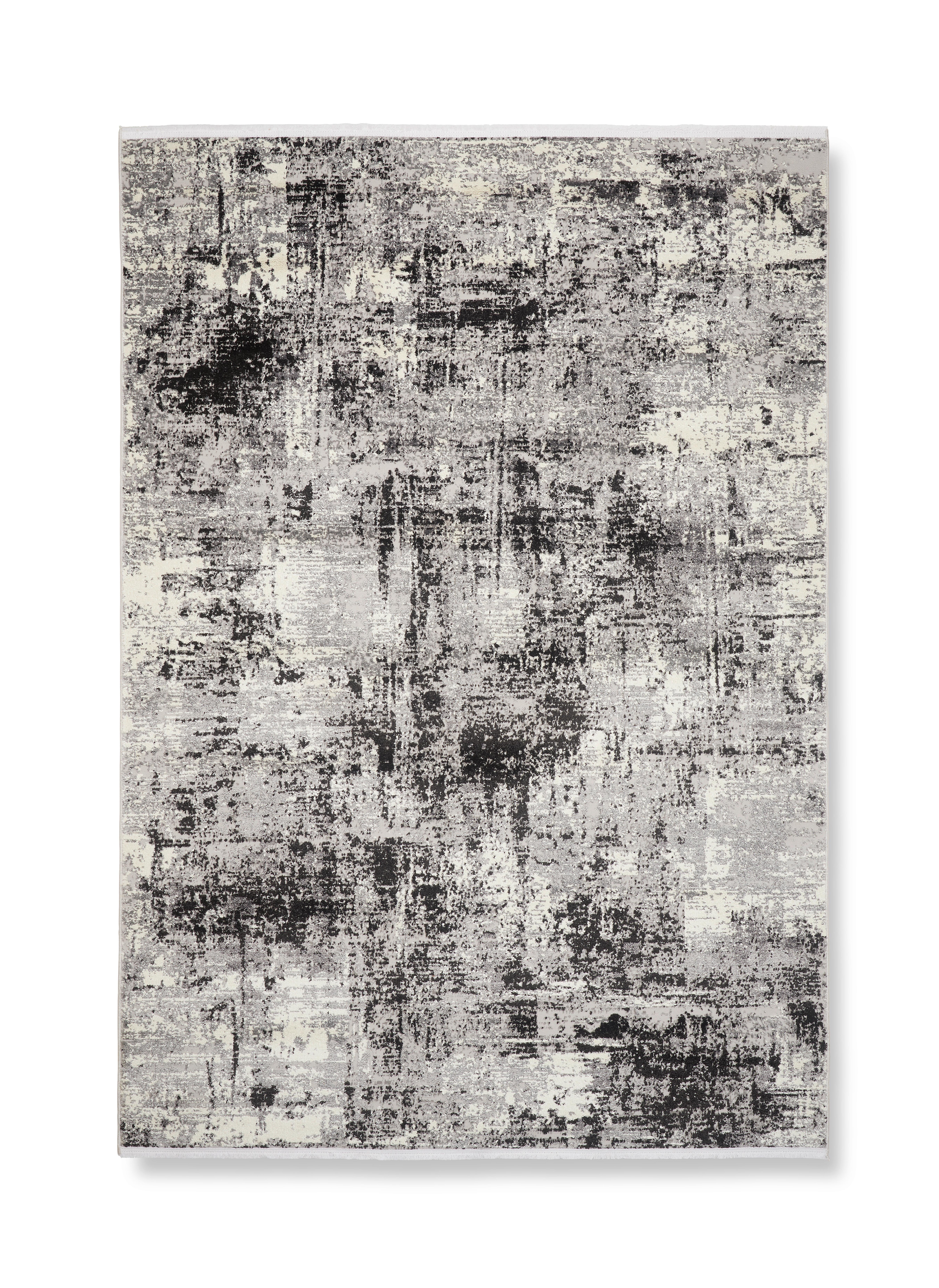 Webteppich Malik 1 in Schwarz ca. 80x150cm - Anthrazit/Schwarz, MODERN, Textil (80/150cm) - Mömax