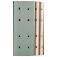 Garderobni Panel Alexa, Zelena, Barva Hrasta - barve hrasta/zelena, Design, leseni material (73,5/109/2,6cm) - MID.YOU