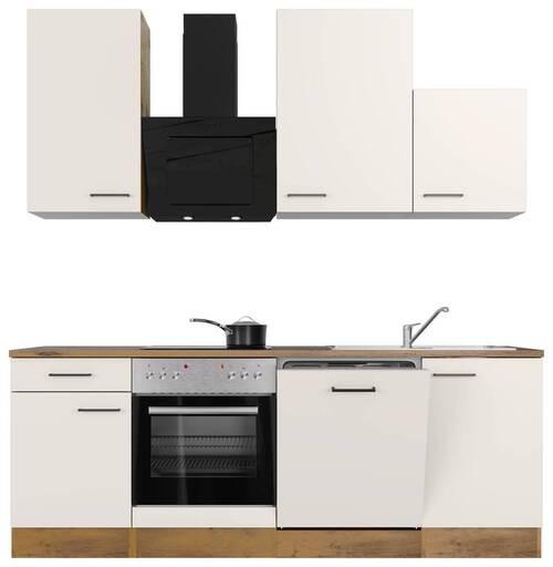 Kuhinjski Blok Avila - magnolija/črna, Moderno, kovina/leseni material (220cm) - FlexWell