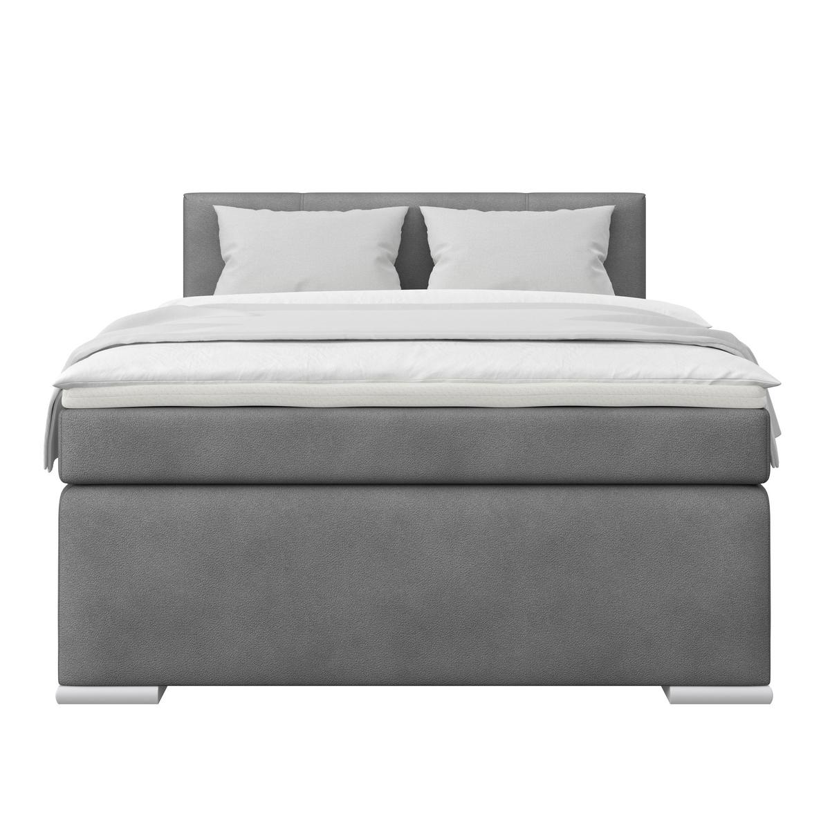 Boxspring Krevet Mira - tamno siva, Konvencionalno, metal/tekstil (140/200cm) - Best Price